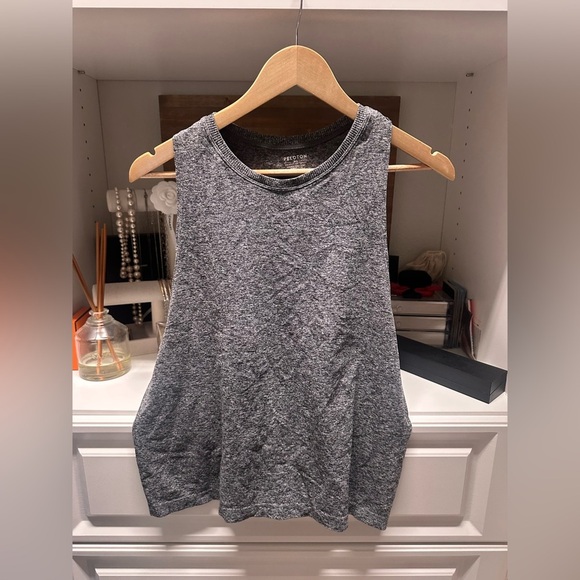 Peloton Gray Red Sleeveless Backless Tank Top - Picture 1 of 4